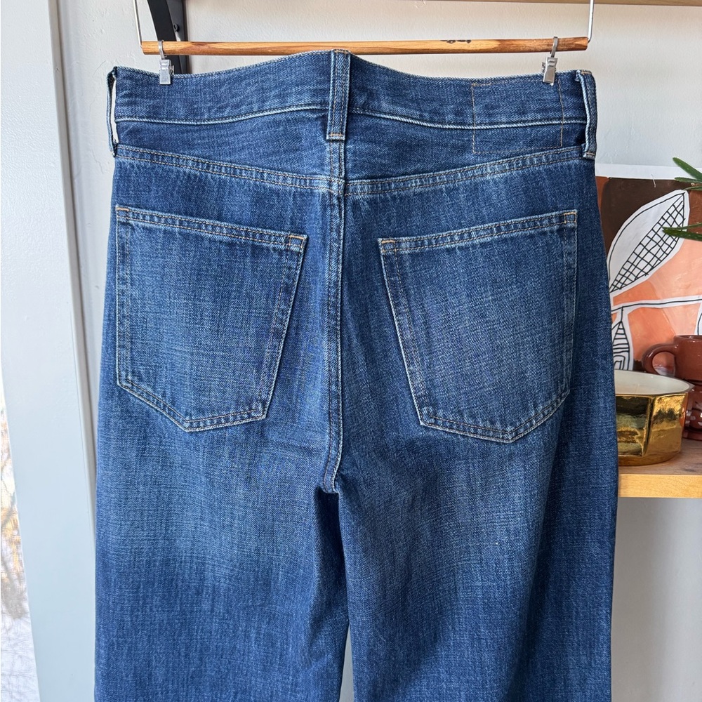 J. Crew High-Rise Wide-Leg Cuffed Jeans in Medium Blue - Picture 10 of 16